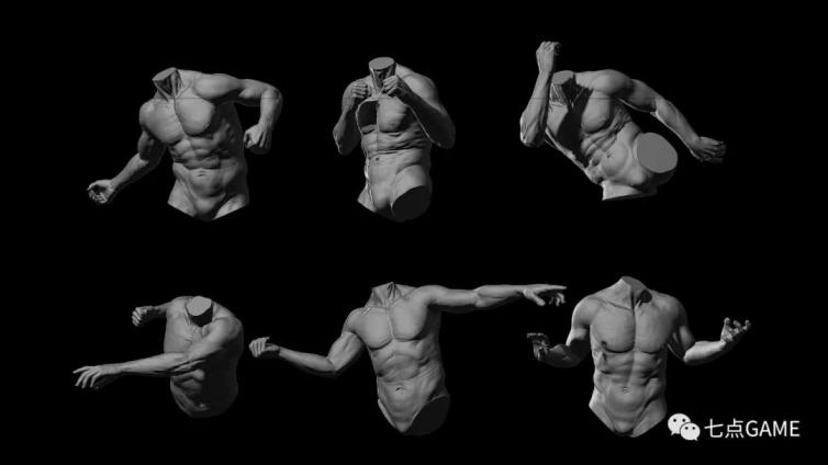 超干货！用3D告诉你，男性躯干.动态下的肌肉变化